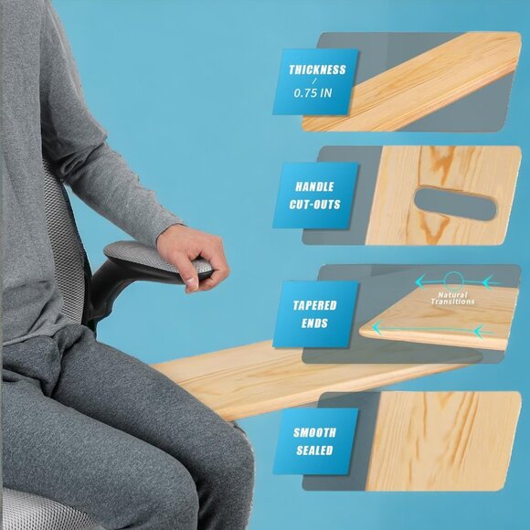 Deluxe Transfer Board and Slide Board with Handles, Mobility Aid - Picture 2 of 7